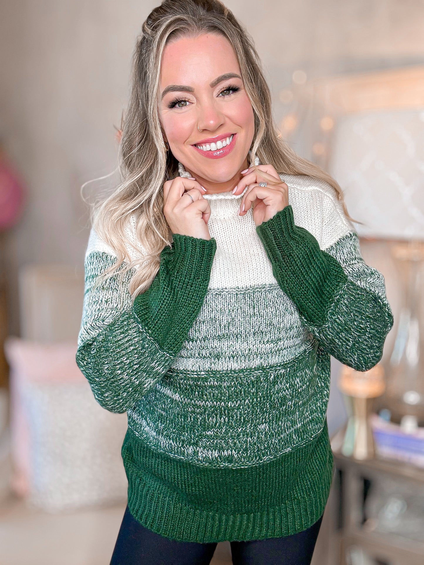 Cozy Pine Turtleneck Sweater