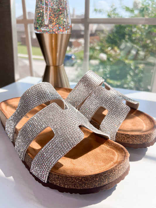 Sparkling Summer Rhinestone Sandals - Cheeky Chic Boutique