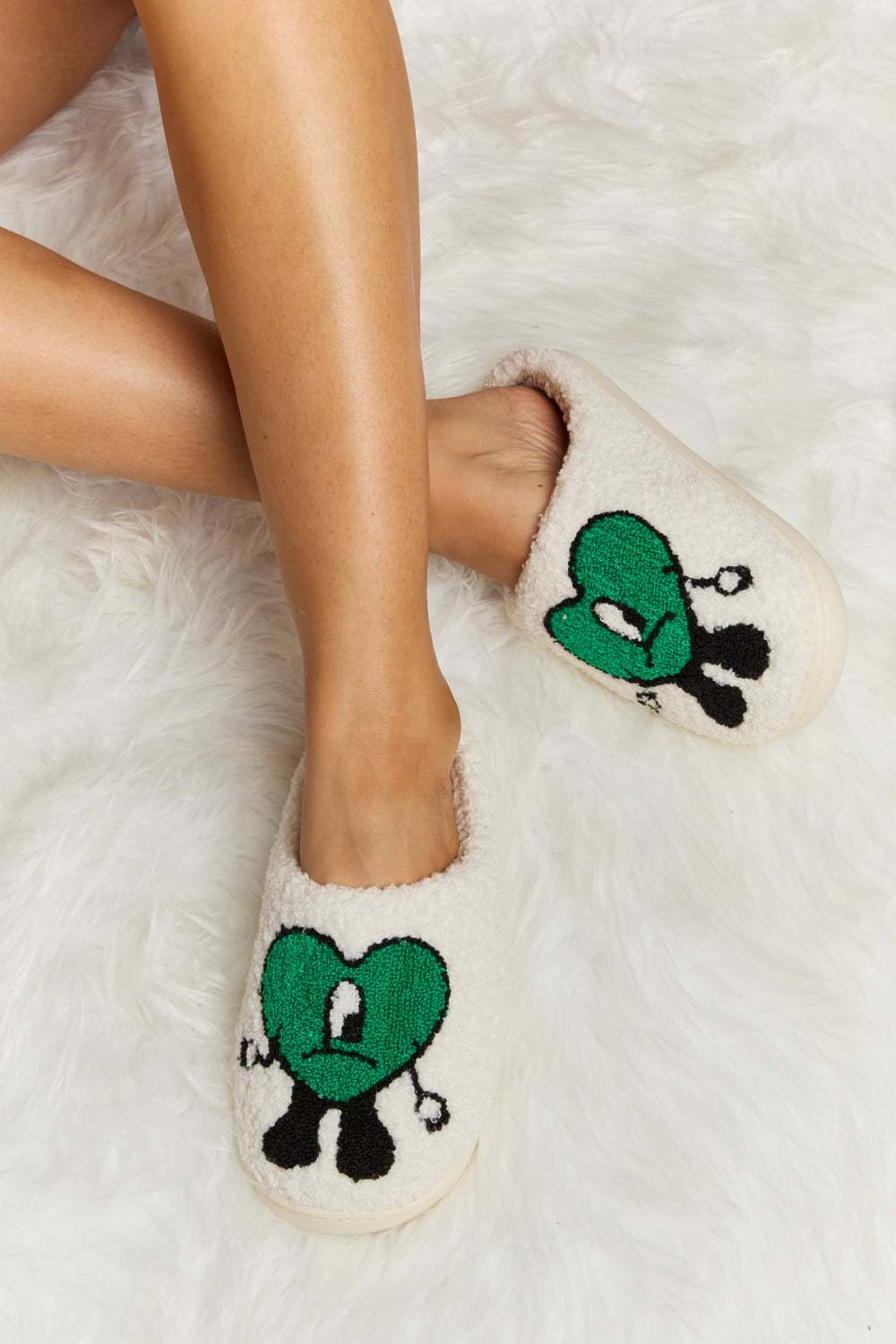 Loving You Heart Plush Slippers