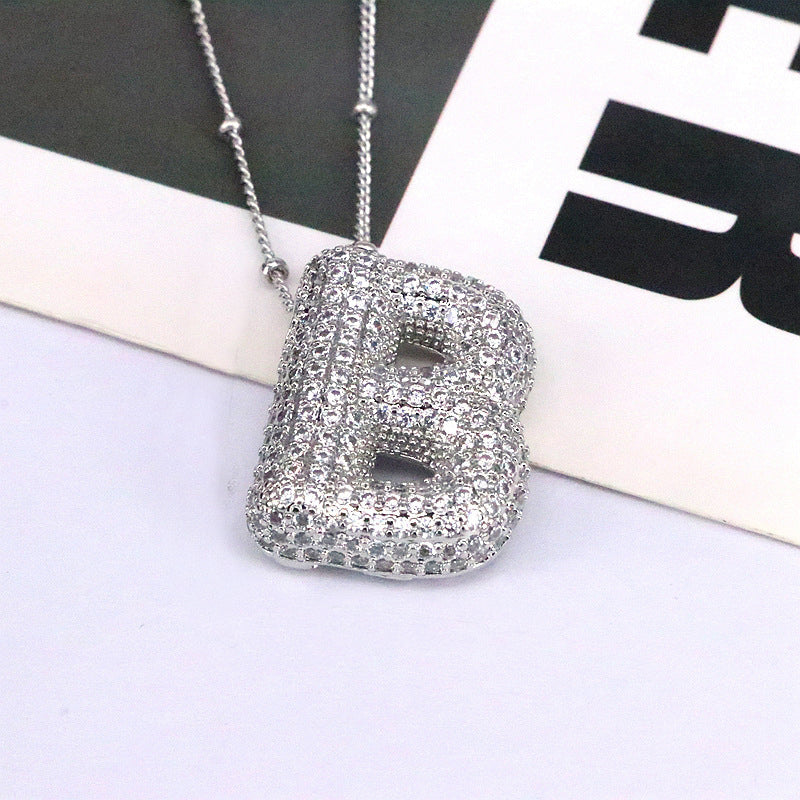 Sparkle Bubble Initial Necklace A-L