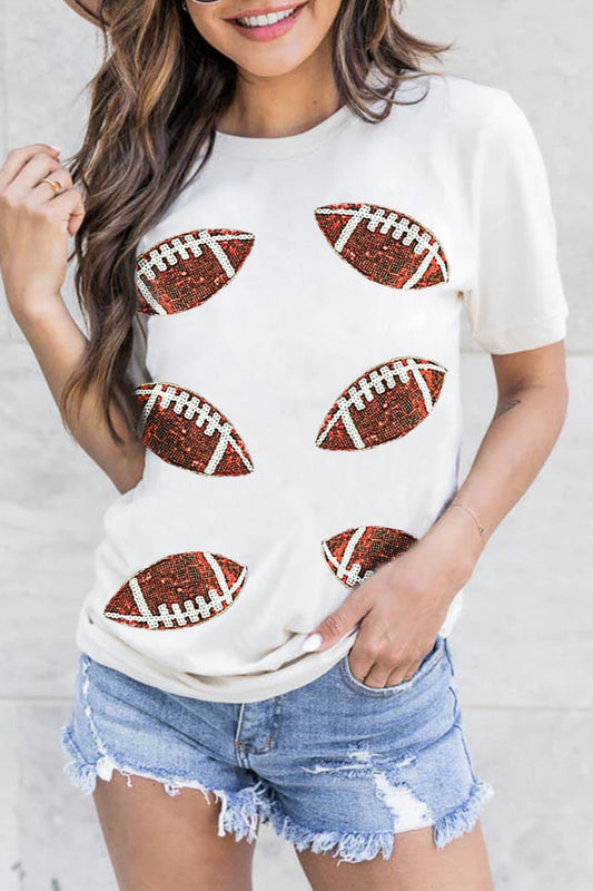 Take Me To The Tailgate Sequin Football Tee