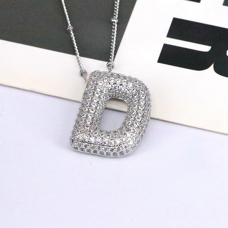 Sparkle Bubble Initial Necklace A-L