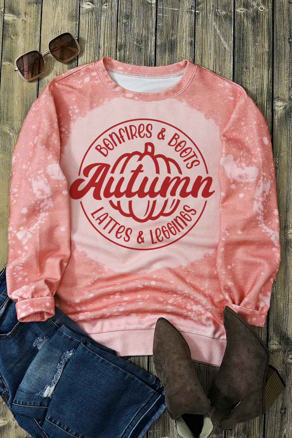 Bonfires and Boots + Lattes and Leggings Graphic Sweatshirt