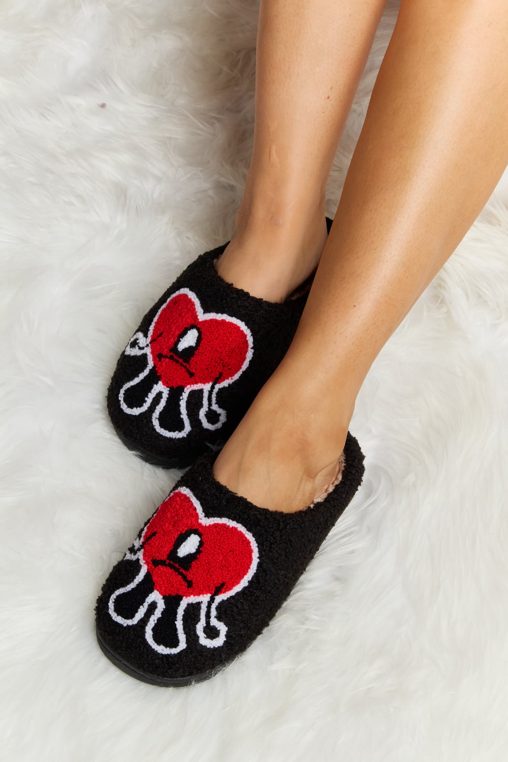 Loving You Heart Plush Slippers