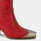 Crimson Kiss Metal Toe Ankle Boots