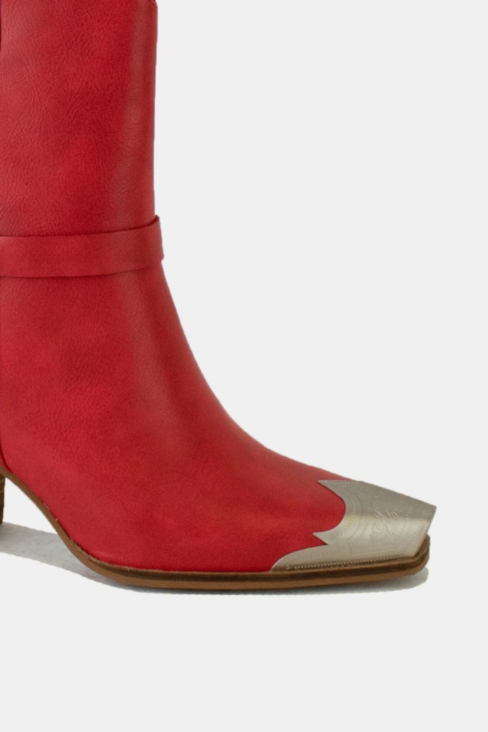 Crimson Kiss Metal Toe Ankle Boots