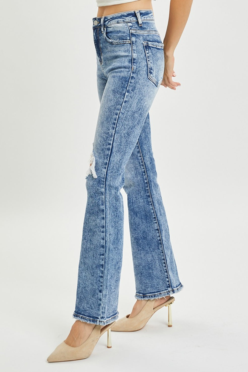 Wilder Side Distressed Flare Jeans - Cheeky Chic Boutique