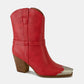 Crimson Kiss Metal Toe Ankle Boots