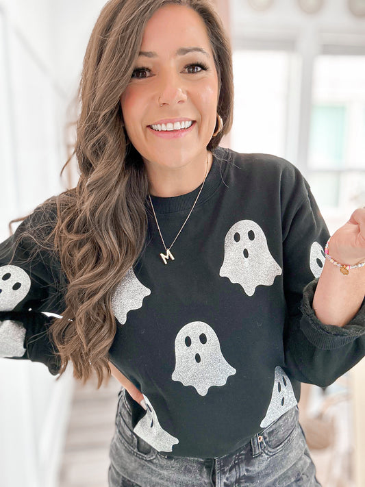 Spookiness Glitter Ghost Sweatshirt