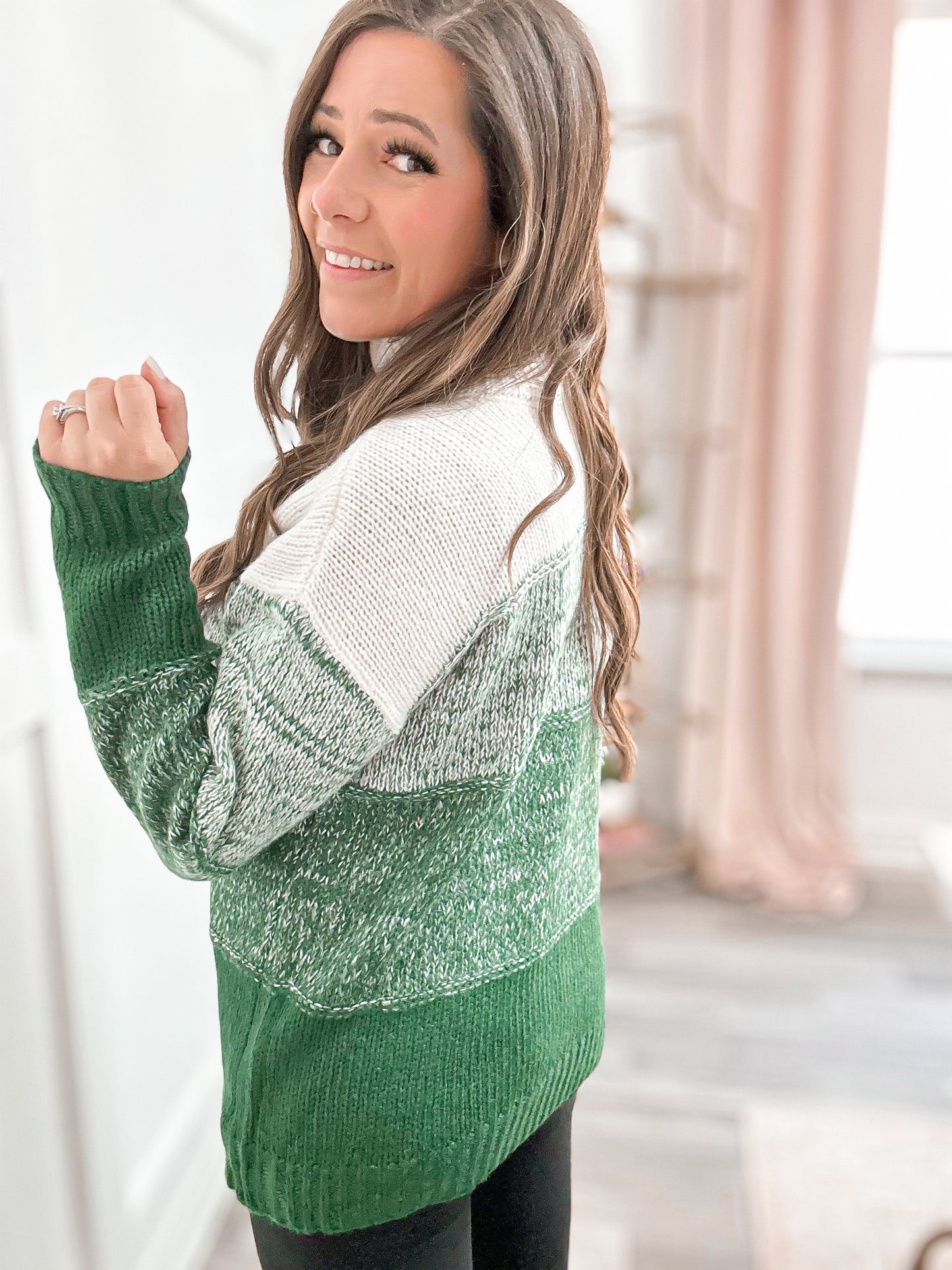 Cozy Pine Turtleneck Sweater