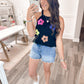 Buy Myself Flowers Sequin Floral Tank