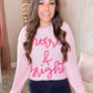 MERRY & BRIGHT Christmas Cropped Sweater