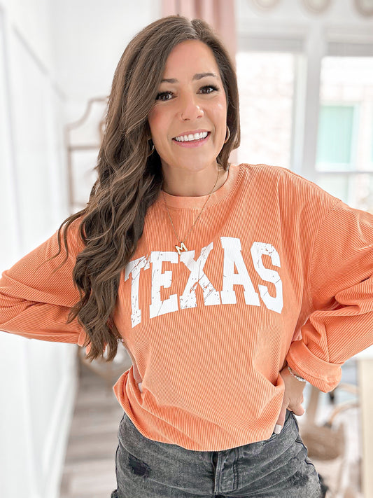 Texas Graphic Corded Crew Sweatshirt