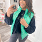 Bubble Gum Pop Teal Puffer Vest