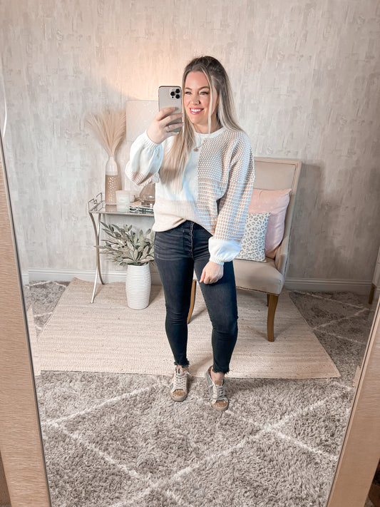 No Plans Today Color Block Sweater’s - Cheeky Chic Boutique