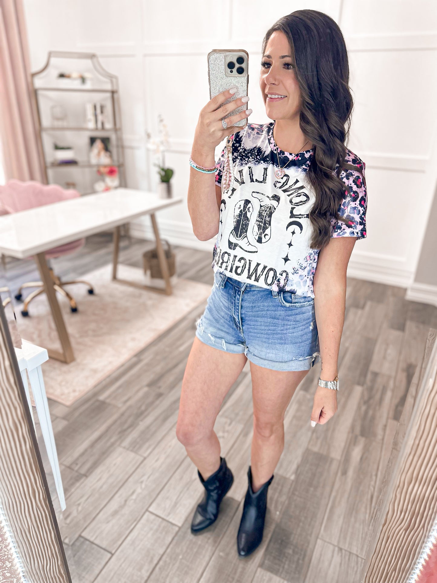 Long Live Cowgirls Leopard Graphic Tee