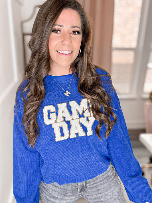 GAME DAY Round Neck Long Sleeve Sweatshirt