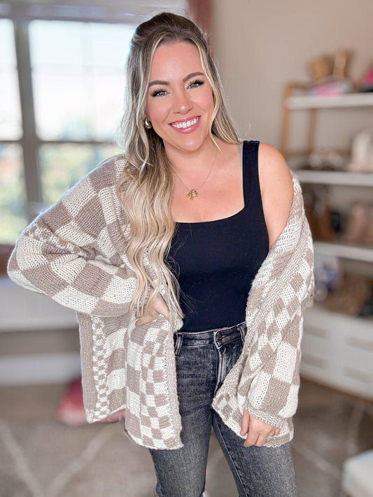 Cozy Cabin Chunky Plaid Cardigan