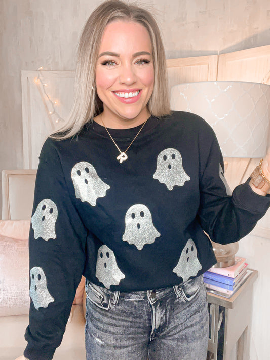 Spookiness Glitter Ghost Sweatshirt