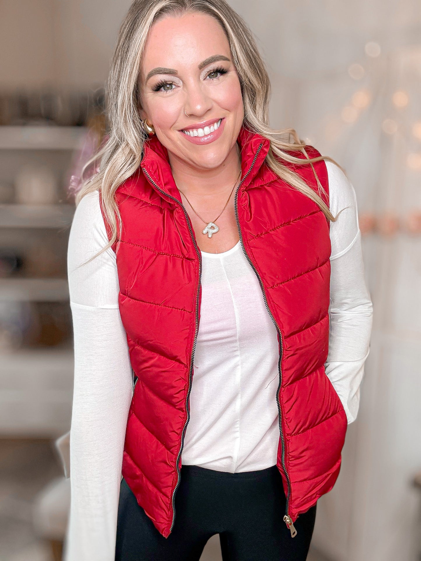 Holidaze Red Zip Up Vest