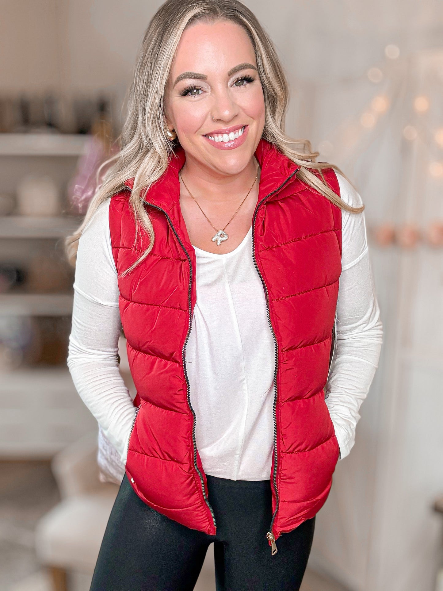 Holidaze Red Zip Up Vest