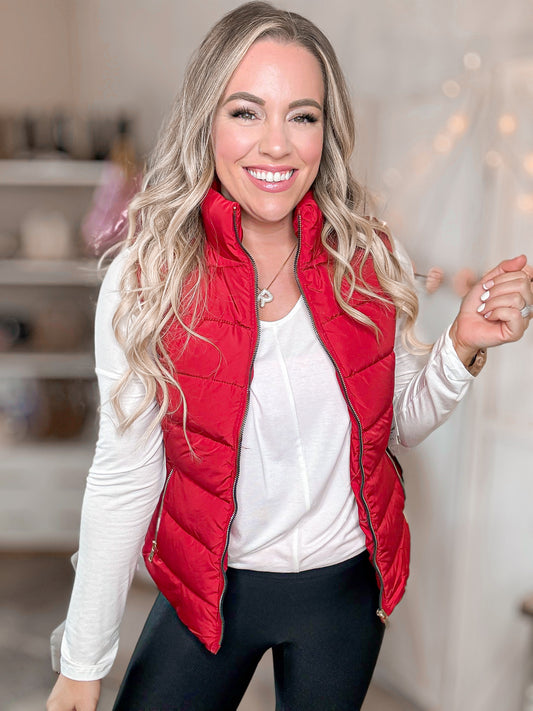 Holidaze Red Zip Up Vest