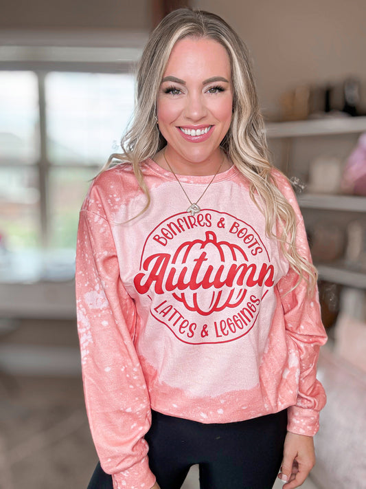 Bonfires and Boots + Lattes and Leggings Graphic Sweatshirt