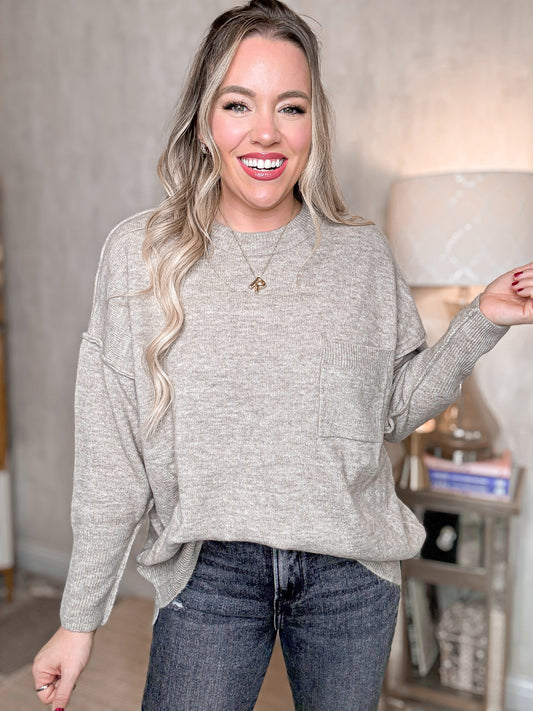 Oatmeal Bliss Drop Shoulder Sweater