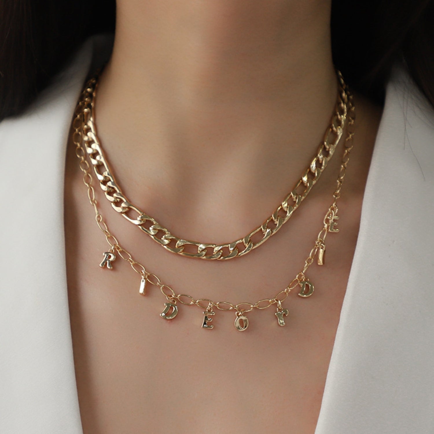 Double-Layered Alloy Necklace - Cheeky Chic Boutique