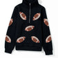 First Down Sequin Football Zip Up Sweatshirt