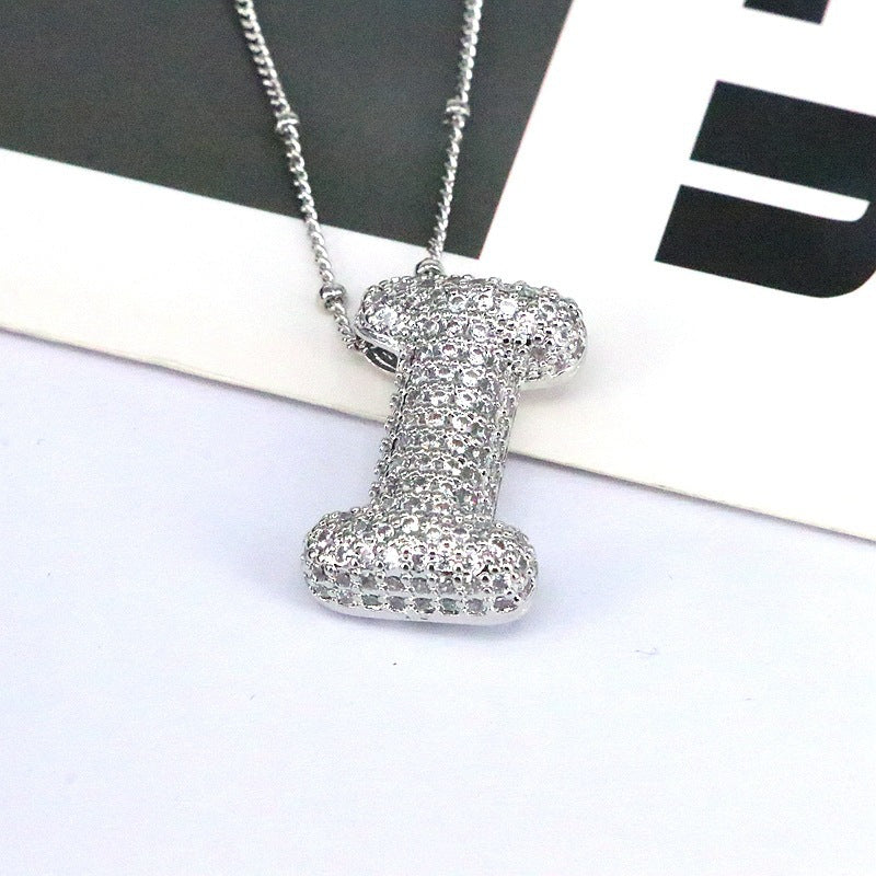 Sparkle Bubble Initial Necklace A-L