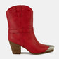 Crimson Kiss Metal Toe Ankle Boots