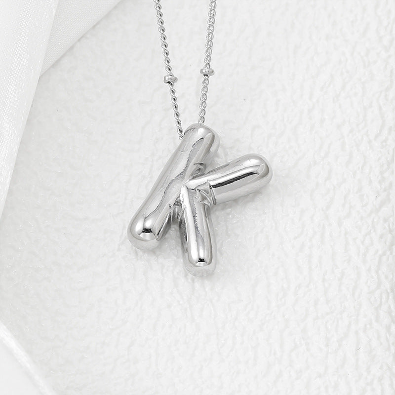 Bubble Initial Necklace A-L