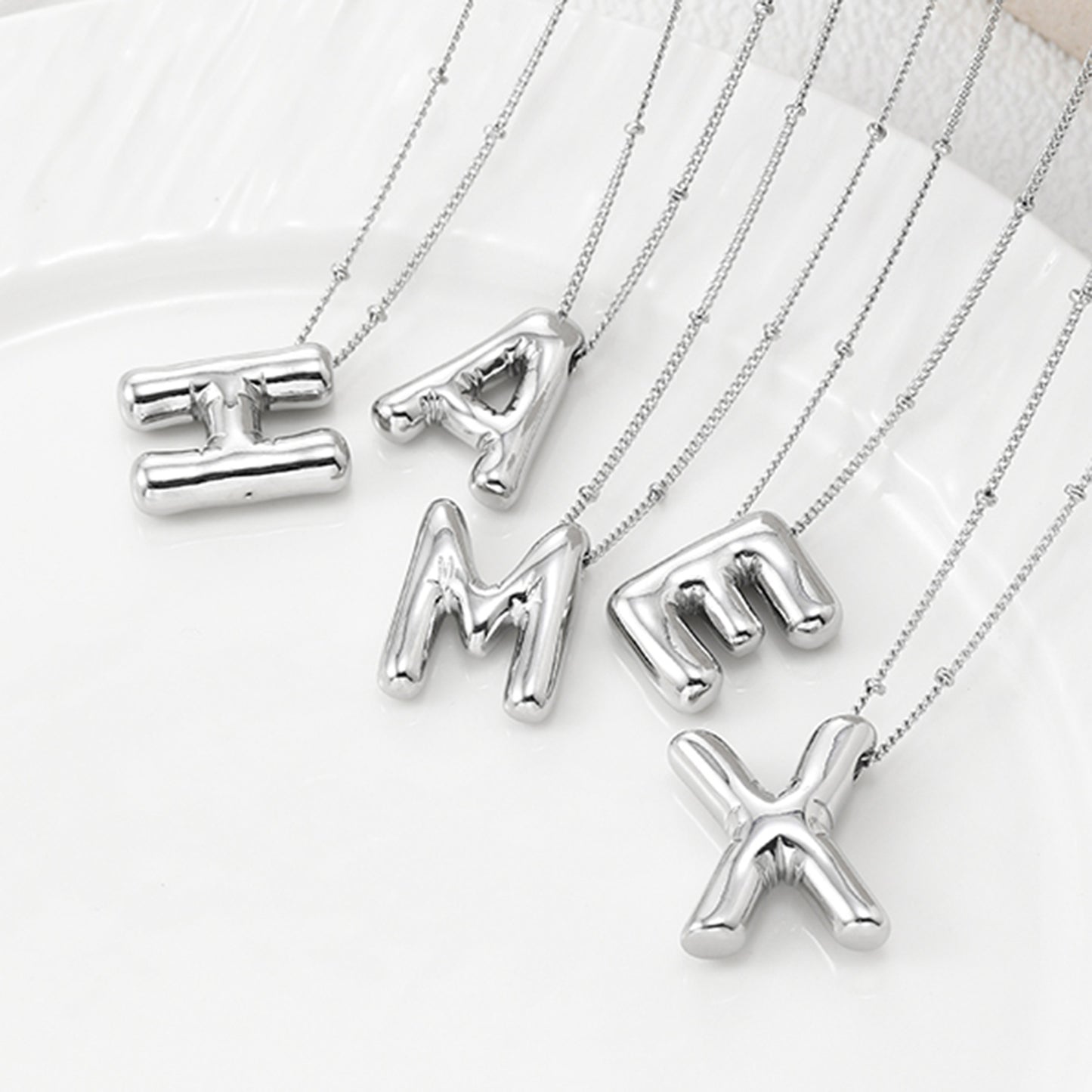 Bubble Initial Necklace A-L