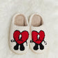 Loving You Heart Plush Slippers