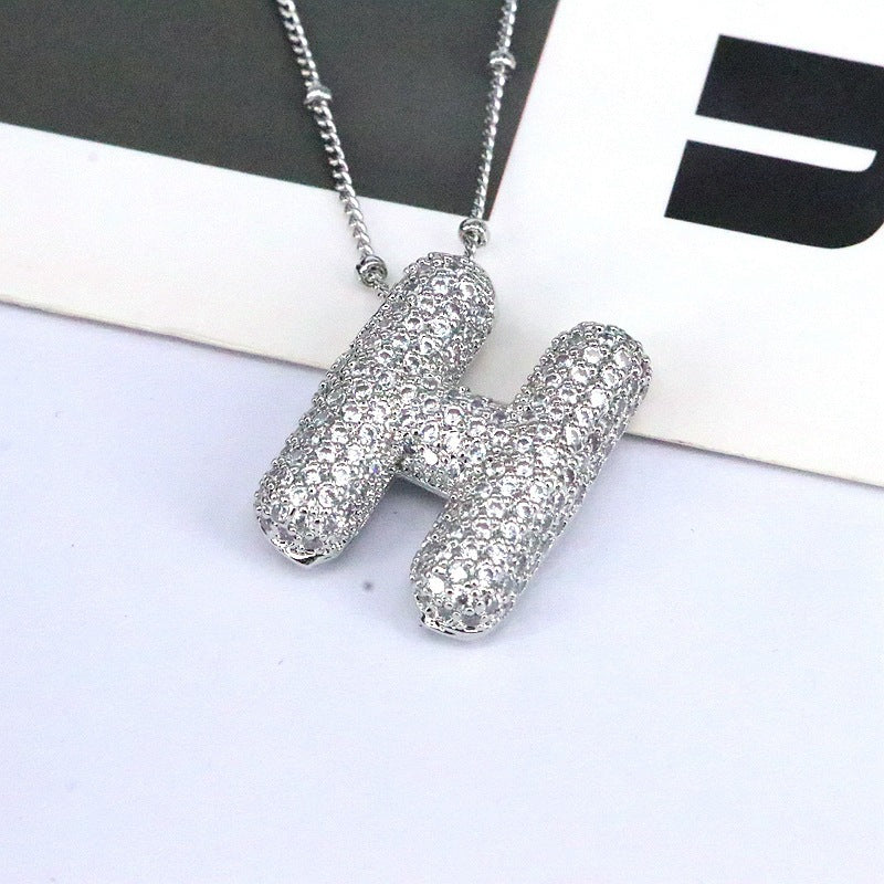 Sparkle Bubble Initial Necklace A-L