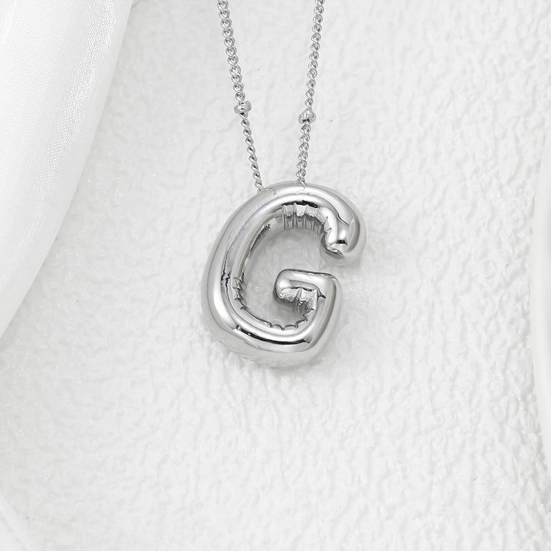 Bubble Initial Necklace A-L