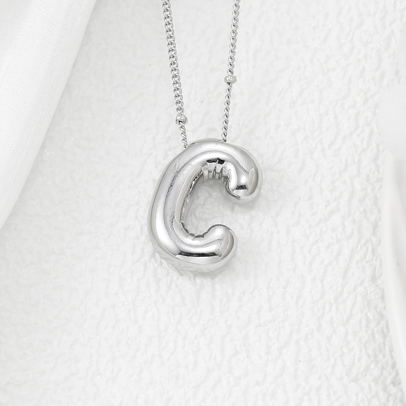 Bubble Initial Necklace A-L