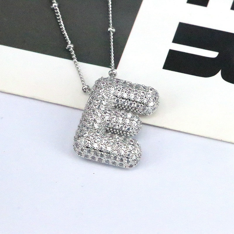 Sparkle Bubble Initial Necklace A-L