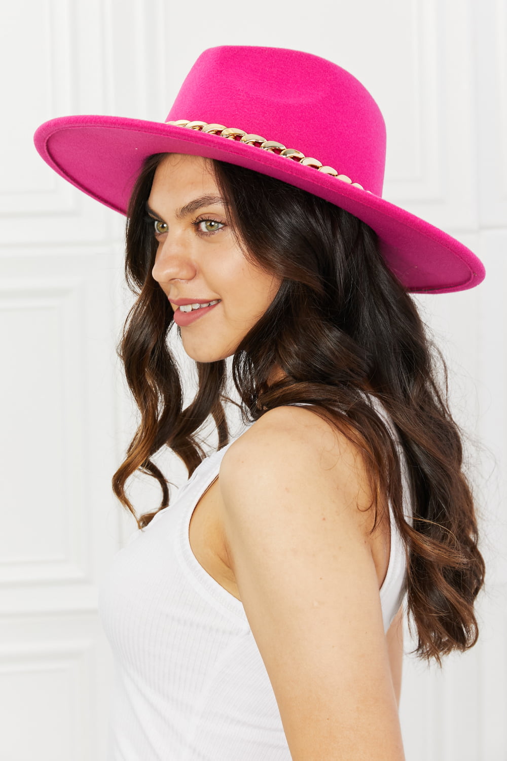 Fame Keep Your Promise Fedora Hat in Pink - Cheeky Chic Boutique