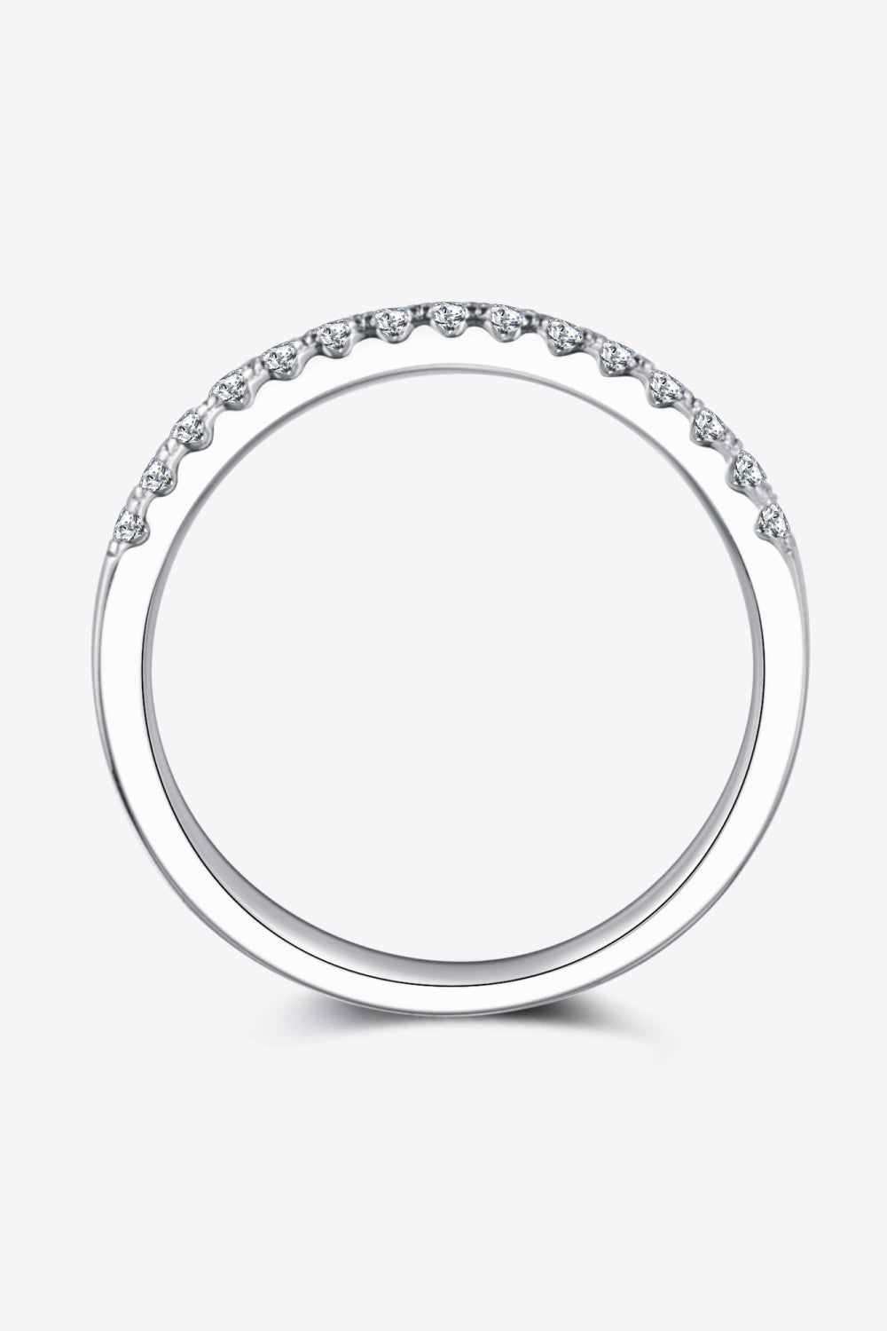 Kristine Moissanite Platinum-Plated Half-Eternity Ring - Cheeky Chic Boutique