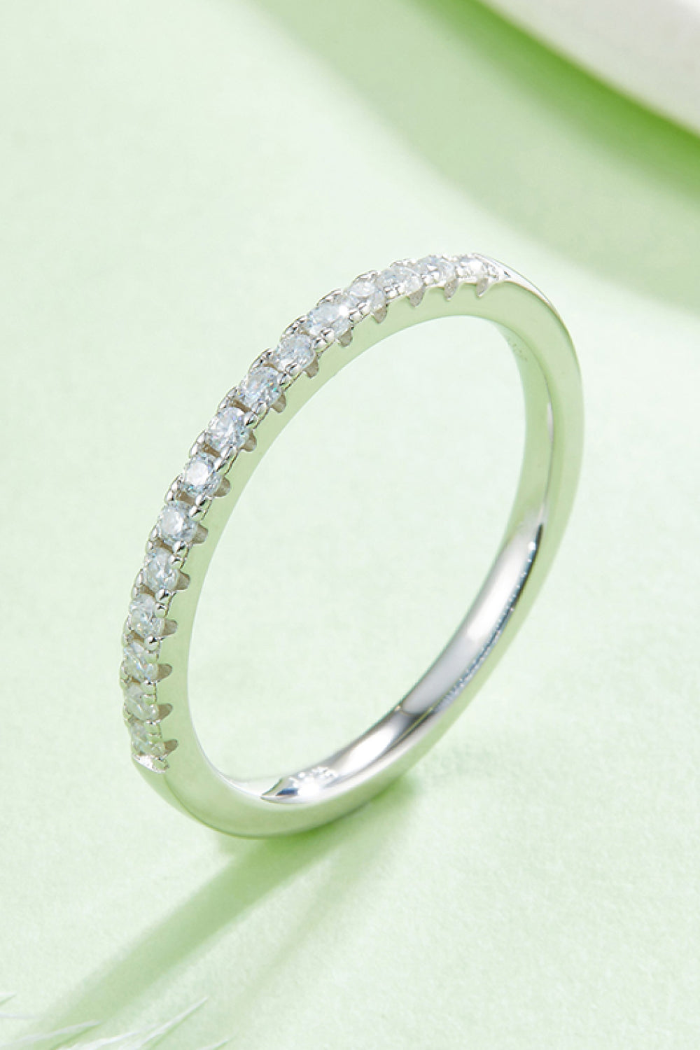 Kristine Moissanite Platinum-Plated Half-Eternity Ring - Cheeky Chic Boutique