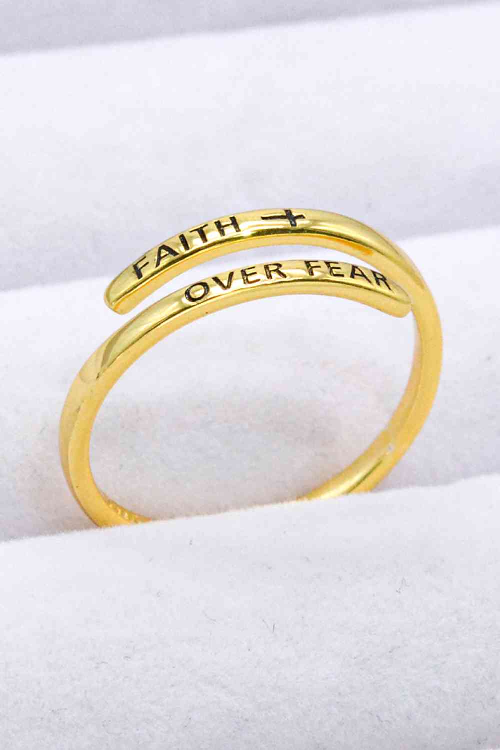 FAITH OVER FEAR Bypass Ring - Cheeky Chic Boutique