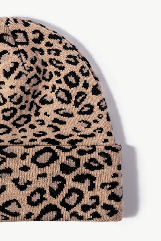 Leopard Pattern Cuffed Beanie - Cheeky Chic Boutique