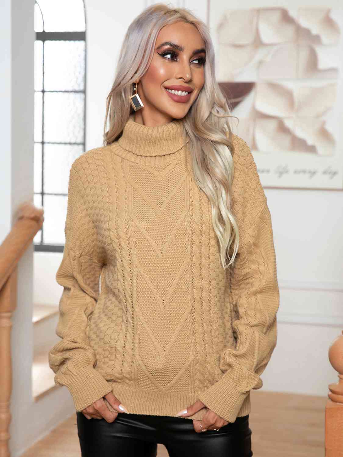 Out the Door Turtleneck Sweater - Cheeky Chic Boutique