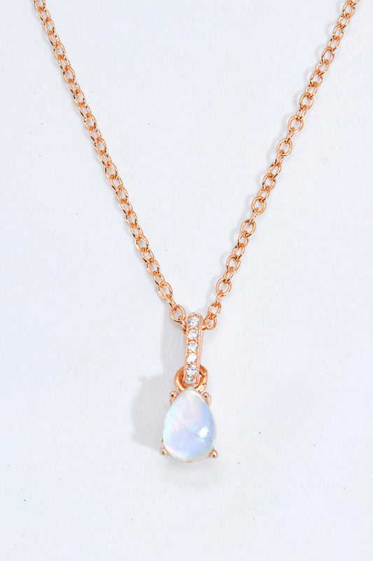 Moonstone Teardrop Pendant Necklace - Cheeky Chic Boutique