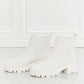 MMShoes Work For It Matte Lug Sole Chelsea Boots in White - Cheeky Chic Boutique