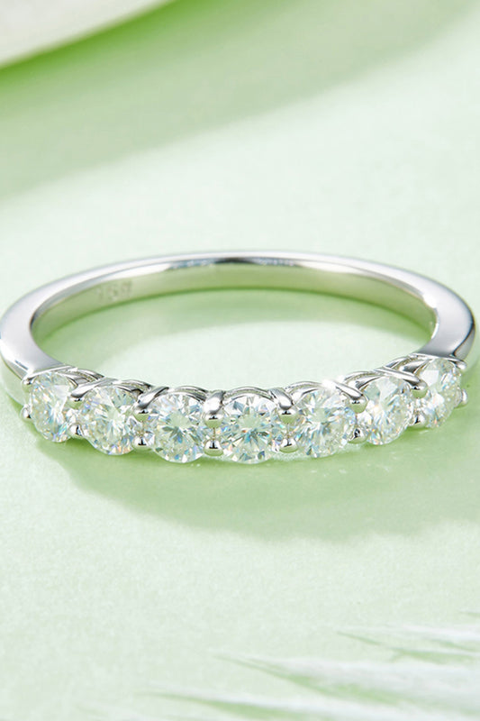 Alexx Moissanite Platinum-Plated Half-Eternity Ring - Cheeky Chic Boutique