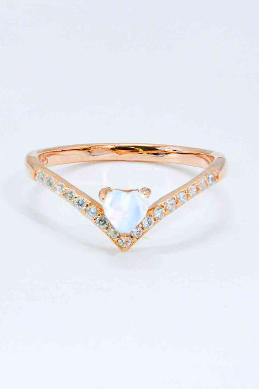 Moonstone Heart-Shaped Ring - Cheeky Chic Boutique