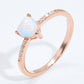 Natural Moonstone Heart 18K Rose Gold-Plated Ring - Cheeky Chic Boutique